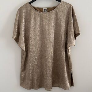 Anne Klein Women’s Short Sleeve Bateau Neckline Blouse